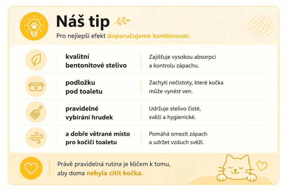 náš tip pro péči o kočku bentonitové stelivo